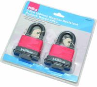 Hilka 70828050 Weather Resistant Keyed Alike Padlock (2-Piece)