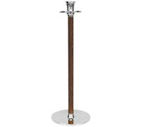 Hilke Collection - Alto Basso Candlestick 30 cm, Walnut/Nickel Plated - Silver