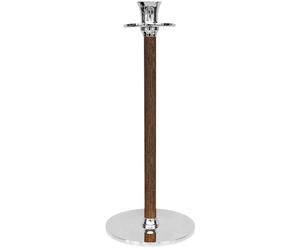Hilke Collection - Alto Basso Candlestick 30 cm, Walnut/Nickel Plated - Silver