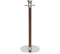 Hilke Collection - Alto Basso Candlestick 35 cm, Walnut/Nickel Plated - Silver