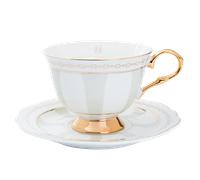 Hilke Collection Strisce Tortora cup with saucer 22 cl