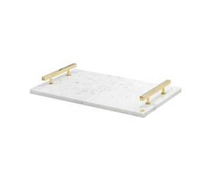 Hilke Collection Hilke Collection tray 40.5x25.5 cm White marble-solid brass