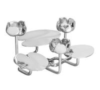 Hilke Collection - Ninfea Grande Candle Holder, Nickel Plated - Silver