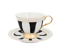 Hilke Collection Strisce Nero cup with saucer 22 cl