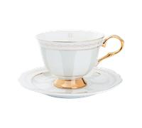 Hilke Collection Strisce Tortora cup with saucer 22 cl