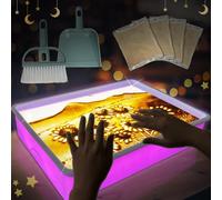 HILKKET Sand Painting Light Box for Children, Dynamic Sand Picture, Sand Pictures for Light Box, Moving Sand Art with 4 Pack Sand, Flowing Sand Painting Gifts Sand Sensory Toy (Purple)
