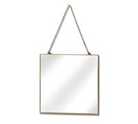 Hill 1975 17071 Gold Edged Square Hanging Wall Mirror, Glass, Metal, Mixed, one