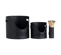 Hill 1975 19143 Log's & Kindling Buckets + Matchstick Holder in Black, Metal, Mixed, one