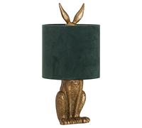 Hill Interiors Antique Gold Hare Table Lamp With Green Velvet Shade
