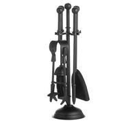 Hill 1975 Ball Topped Companion Set in Black, METAL, Mixed, 12 x 12 x 40cm