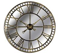 Hill 1975 Large Antique Brass Mirrored Skeleton Clock, GLASS,METAL, Mixed, 8 x 80 x 80cm