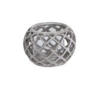 Hill 1975 Large Round Ceramic Lattice Hurricane Lantern, Mixed, 20 x 20 x 13cm