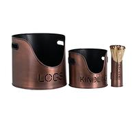 Hill Interiors Logs And Kindling Buckets & Matchstick Holder in Copper