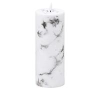 Hill 1975 Luxe Collection Natural Glow 3.5x9 Marbel Effect LED Candle, Plastic,Wax, Mixed, 9 x 9 x 23 cm