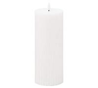 Hill Interiors LED Candle Luxe Natural Glow 3.5x9 Ribbed Plastic/Wax 9x9x23 cm White
