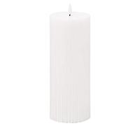Hill 1975 Luxe Collection Natural Glow 3.5x9 Texture Ribbed LED Candle, Plastic,Wax, Mixed, 9 x 9 x 23 cm