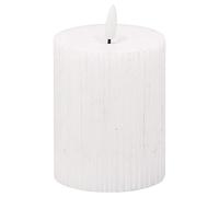 Luxe Collection Natural Glow 3x4 Textured Ribbed LED Candle