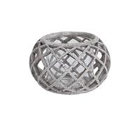 Hill 1975 Round Ceramic Lattice Hurricane Lantern