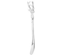 Hill 1975 Silver Nickel Stag Head Detail Shoe Horn, METAL, Multi-Colour, One Size