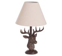 Hill 1975 Stag Head Table Lamp with Linen Shade