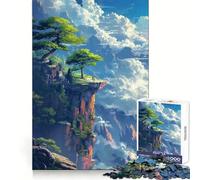 Hill Anime Landscape Jigsaw Puzzles 1000 Pieces for Teenagers Anxiety Relief Precise Connection Fun Hobby Fine Art (38x26cm)
