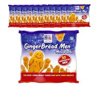 Hill Biscuits Gingerbread Men Mini Packs - 30 Biscuits A Pack (Pack of 12) | 12 x 300g Packs | Each 300g Pack Contains 30 Biscuits | 12 x 10 Stay-Fresh Snack Packs Each With 3 Biscuits