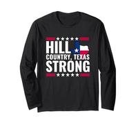 Hill Country - Texas Flag Map Long Sleeve T-Shirt