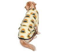 Hill Emblem Print Medium Large Dog Hoodie with Leash Hole & Pocket | Soft Polyester Dog Hoodie For Medium Large Breeds, Warm Breathable, Built-In Lead Hole & Rear Pocket For Daily Indoor Outdoor