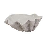 Hill Interiors Adele Ceramic Shell Bowl - White/Grey - 16cm x 40cm x 40cm - White/Grey