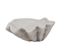 Hill Interiors Adele Ceramic Shell Bowl White/grey (16Cm X 40Cm X 40Cm)