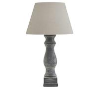 Hill Interiors Amalfi Candlestick Linen Table Lamp (UK Plug) - Grey - One Size - Grey