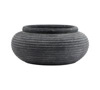 Hill Interiors Amalfi Ribbed Round Planter19cm x 41cm x 41cm Grey HI4883
