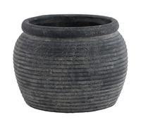 Hill Interiors Amalfi Rounded Rim Plant Pot - Grey - 20cm x 28cm x 28cm - Grey
