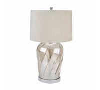 Hill Interiors Ambassador Metallic Lamp With Velvet Shade - Glass - L45 X W45 X H80 Cm
