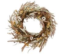 Hill Interiors Amelie Wreath - Cream/Green/Caramel - One Size - Cream/Green/Caramel