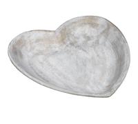 Hill Interiors Antique Look Stone Heart Dish - Grey - One Size - Grey - 100% Synthetic
