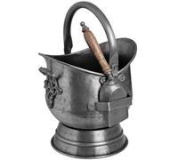 Hill Interiors Antique Steel Coal Bucket With Shovel Silver (One Size)