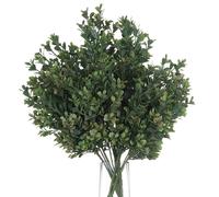Hill Interiors Artificial Faux Red Tipped Leaf Spray Green (One Size)