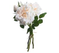 Hill Interiors Artificial Short Stem Rose Bouquet In White White One Size