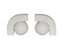 Hill Interiors Ashen Book Ends - Ceramic - L9 X W27 X H13 Cm - White