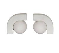 Hill Interiors Ashen Ceramic Book Ends in White Hill Interiors White