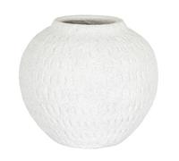 Hill Interiors Ashen Medium Round Vase - Ceramic - L19 X W19 X H16 Cm - White