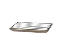 Hill Interiors Astor Distressed Mirrored Tray With Wooden Detailing - Gold - 16 x 32cm - Gold - 80% Wood/20% Glass