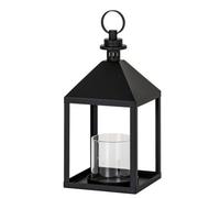 Hill Interiors Astra Medium Lantern With Glass Candle Holder - L17 X W17 X H38 Cm - Black
