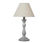 Hill Interiors Augusta Column Table Lamp (UK Plug) (31cm x 12cm x 12cm) (Grey)