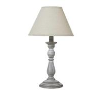 Hill Interiors Augusta Column Table Lamp (UK Plug) in Grey Hill Interiors Grey