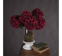 Hill Interiors Autumn Ruby Hydrangea Artificial Flower - Fabric/plastic - L18 X W18 X H42 Cm - Red - Single Stem