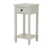 Hill Interiors Belmont Collection 1 Drawer Lamp Table - Wood - L36 X W36 X H72 Cm - White