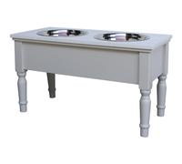 Hill Interiors Belmont Collection Pet Feeder Table White (One Size)