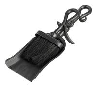 Hill Interiors Black Brushed Steel Crook Top Hearth Tidy SetOne Size Silver/Blac